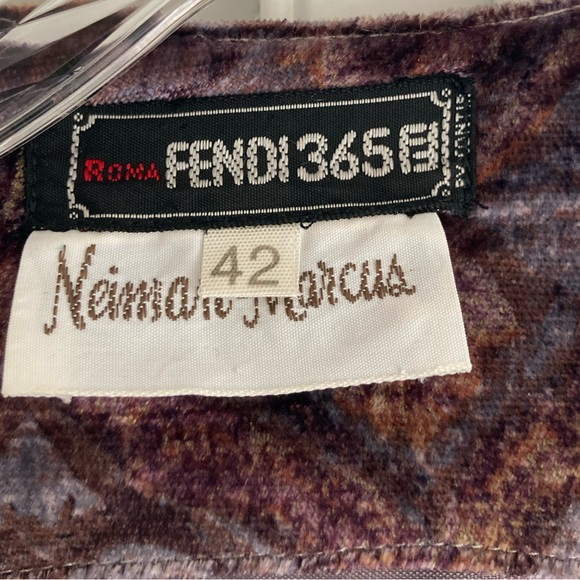 Vintage 70’s FENDI 365 for Neiman Marcus Tapestry Velvet Blouse Sz 42 / 6 US - Picture 14 of 15